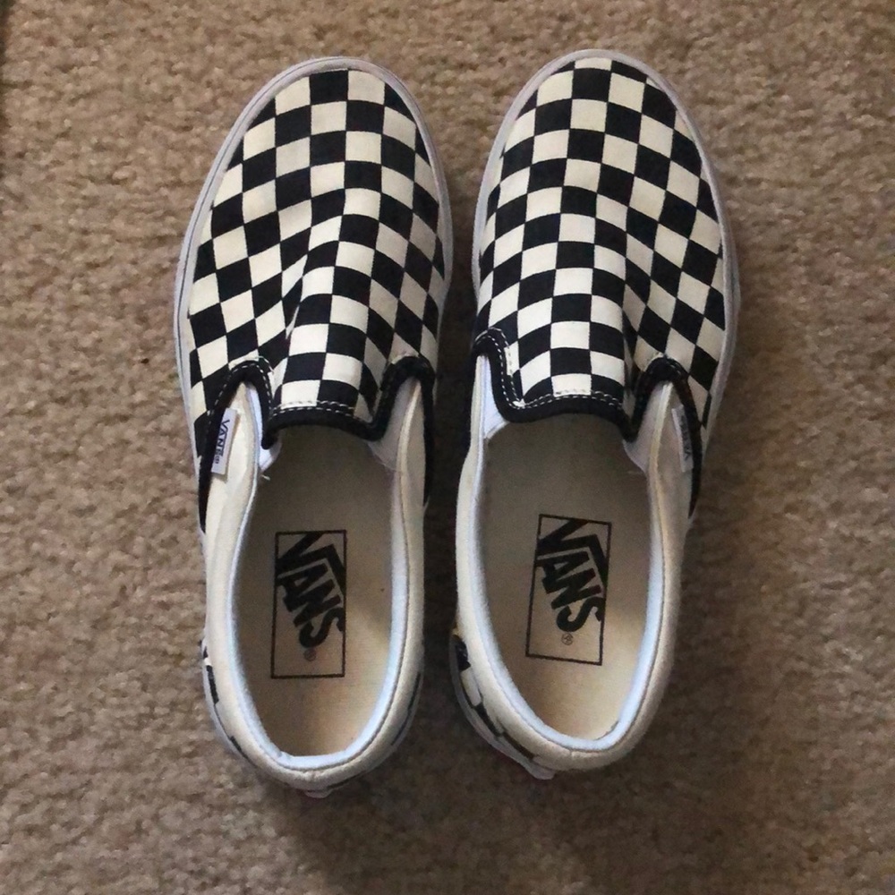checkered slip on vans